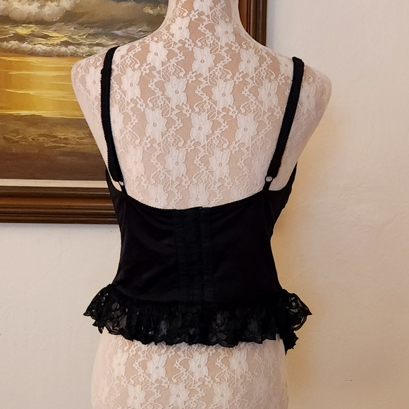 Vintage 1980s Black Satin & Lace Corset by Intimate Attitudes - Picture 12 of 14